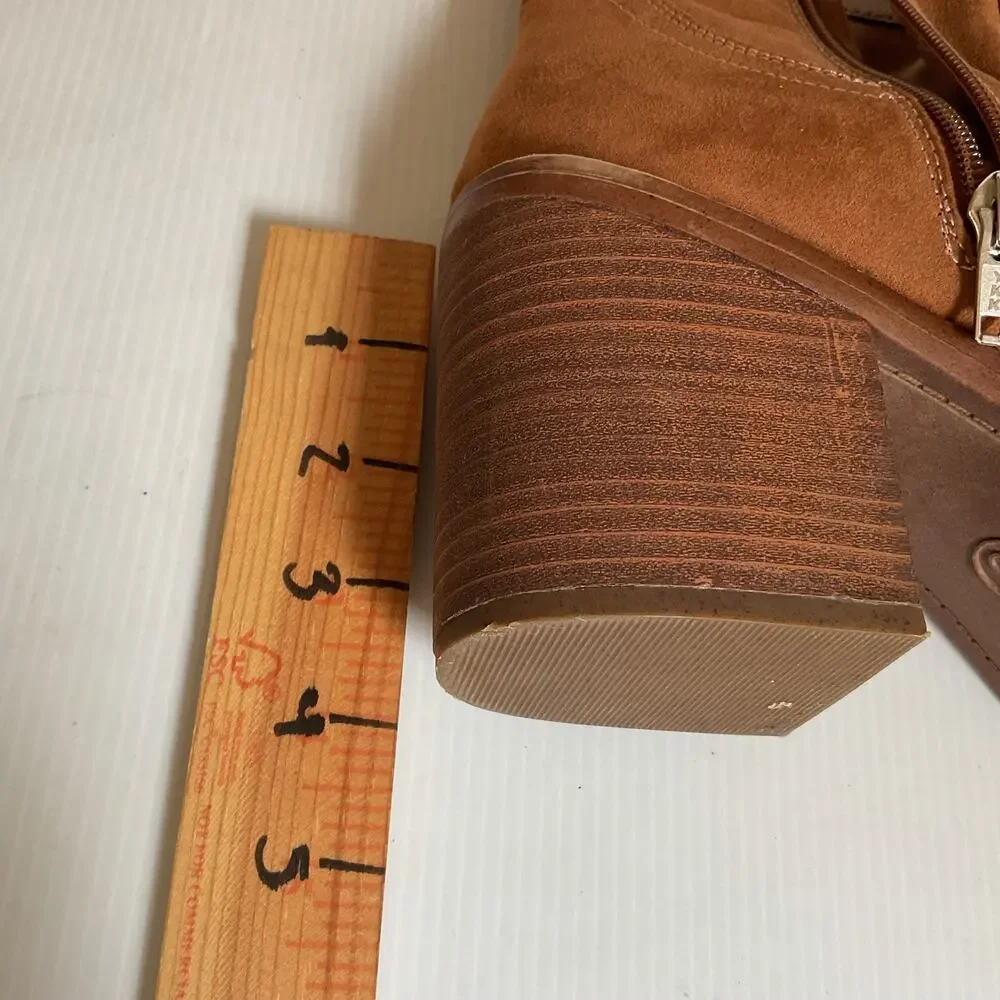 Universal Thread Brown Platform Block Heel Ankle Boots Women’s Size 8 Faux Suede - Picture 10 of 10